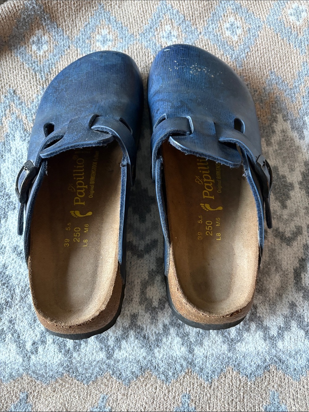 Papillio Blue Slip-On Buckle Clogs